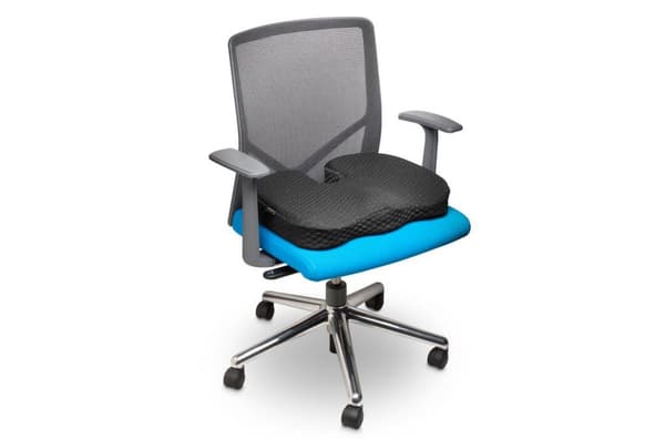 Kensington Ergonomisk stolehynde i høj kvalitet med kølegel - Lavet af hukommelsesskum med honeycomb-struktur - Ideel til hjemmekontor