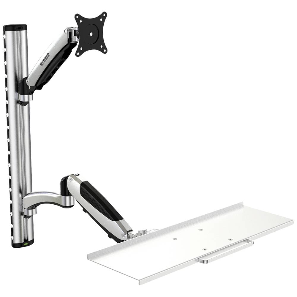 SpeaKa Professional SP-MM-730 1x Monitor-väggfäste 33,0 cm (13) - 68,6 cm (27) Tangentbordsbricka, Justerbar i höjd, Ti