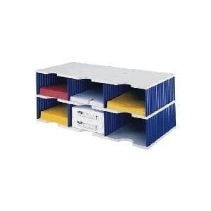 styro sorteringsstation trio jumbo med 6 rum 268032238, grå/blå, 723x293x331mm