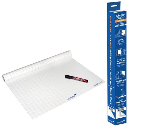 Legamaster - magic-chart - whiteboard - folie - 60x80cm - vit med diamant - 25 ark