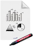 Miniatyrbild 8 av 8: Legamaster - magic-chart - whiteboard - folie - 60x80cm - vit med diamant - 25 ark