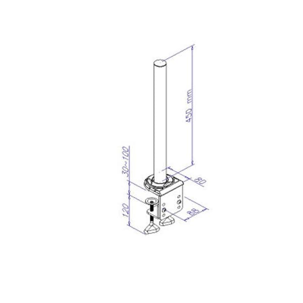 LINDY LINDY Tischhalterung 450mm Modular 1x Monitor bordsfäste Silver