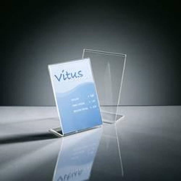 bordstand Sigel krystalklar A6 vinklet SI-TA214