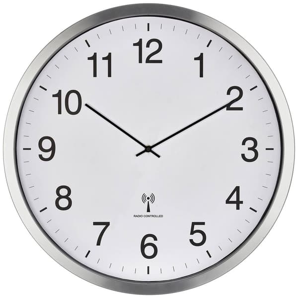 TFA Dostmann 60.3548.02 DCF Väggklocka 508 mm x 65 mm Vit, Silver Stor display