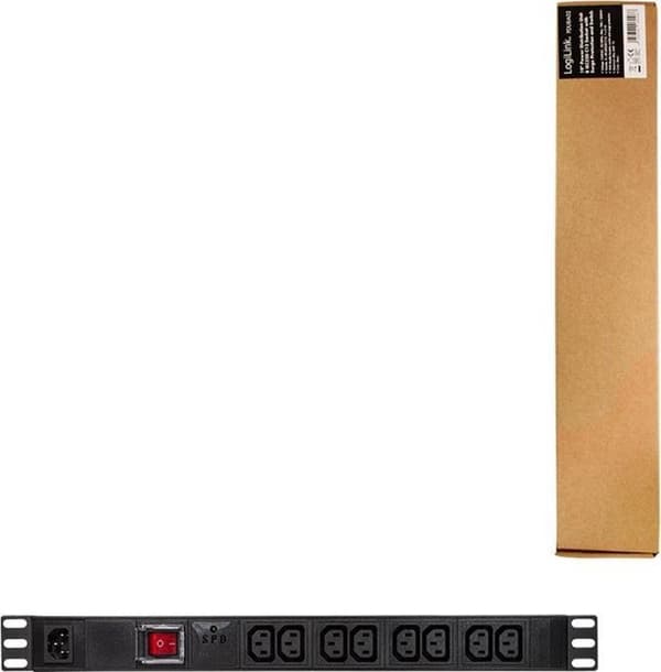 LogiLink PDU8A02 strømfordeling 1U Sort 8 stikkontakt(er)