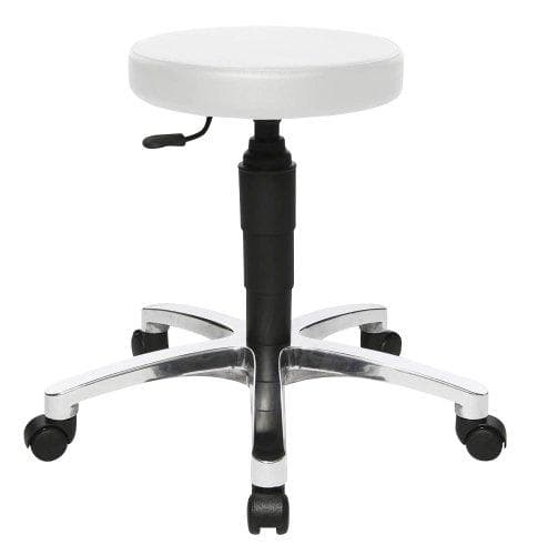 Topstar drejelig skammel "TEC 177,80 cm (70"), krom, imiteret læder hvid, ekstra tykt polstret sæde i imiteret læder, velformet / - 1 stk (72279 D16)