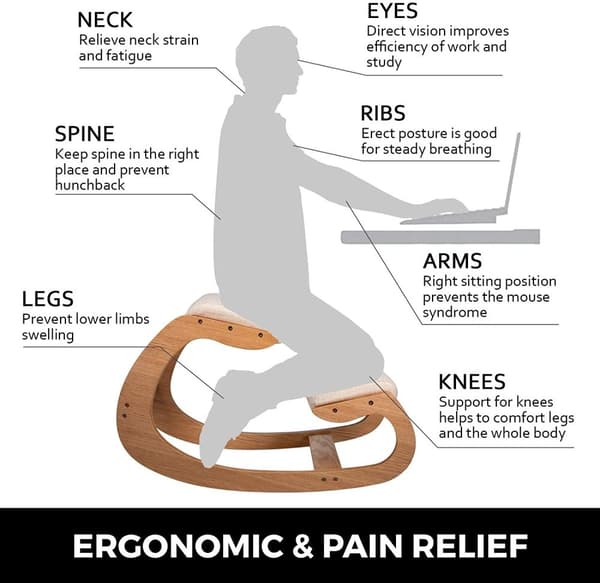 Ergonominen Polvituoli - 100 kg Kantavuus, 5 cm Paksu Pehmuste, 3 Ristikkäistä Tukea Vakautta Varten