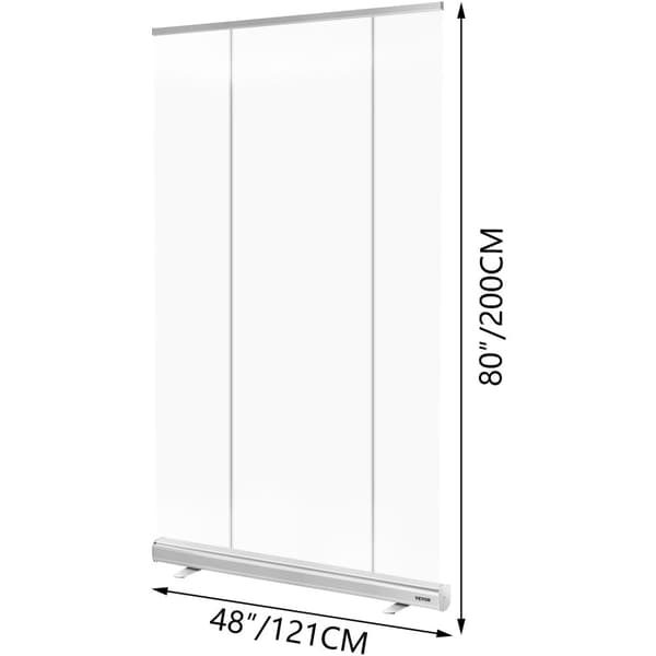48x80 Kannettava Lattiaseisova Aivastussuoja - PET-kalvo, Alumiiniseosjalusta, Hiiliterästanko - Helppo Säilyttää & Uudelleenkäytettävä