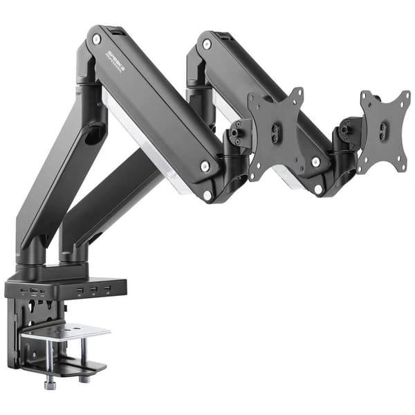 SpeaKa Professional SP-MM-830 2x Monitor bordsfäste 43,2 cm (17) - 88,9 cm (35) Inbyggd dockningsstation, Gastrycktek