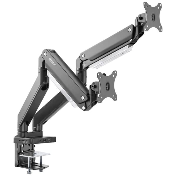 SpeaKa Professional SP-MM-830 2x Monitor bordsfäste 43,2 cm (17) - 88,9 cm (35) Inbyggd dockningsstation, Gastrycktek