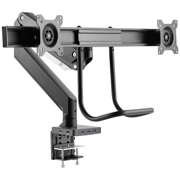 SpeaKa Professional SP-MM-820 2x Monitor bordsfäste 43,2 cm (17) - 81,3 cm (32) Inbyggd dockningsstation, Gastrycktek