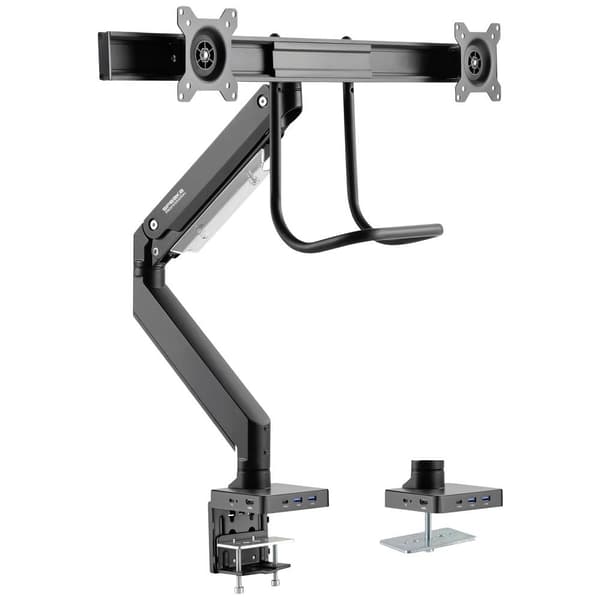 SpeaKa Professional SP-MM-820 2x Monitor bordsfäste 43,2 cm (17) - 81,3 cm (32) Inbyggd dockningsstation, Gastrycktek