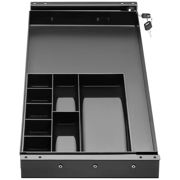 SpeaKa Professional SP-10938492 Utdragbar bordslåda 740 mm x 272 mm låsbar Höjdintervall: 50.8 mm (max) Svart