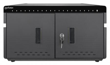 MANHATTAN 20-porttinen latauskaappi 360 W 20 USB-C PD -porttia, tilavat lokerot puhelimille ja tableteille, yhteensä 360 W, jopa 3 A/18 W porttia koht