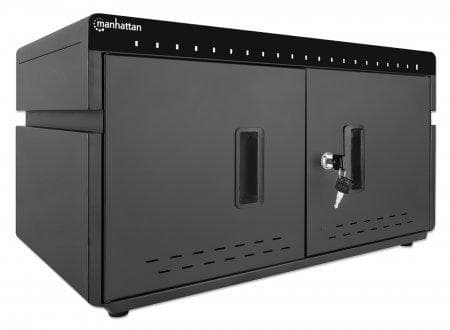 MANHATTAN 20-porttinen latauskaappi 360 W 20 USB-C PD -porttia, tilavat lokerot puhelimille ja tableteille, yhteensä 360 W, jopa 3 A/18 W porttia koht