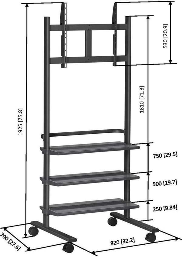 Vogel's PB 175 DISPLAYVOGN 175CM CBNT 139,7 cm (55'') Sort
