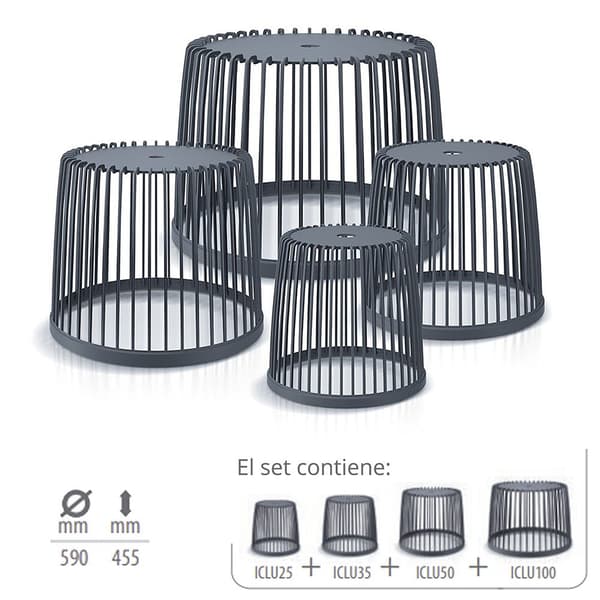Prosperplast Korg I Rostfritt Stål Clubo Collection 59x59x45.5 Cm 4 Enheter Silver