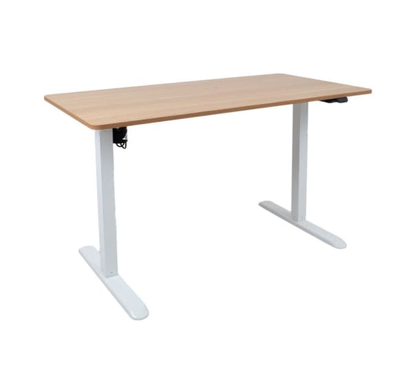 Skrivebord ERGO LIGHT med 1 motor 120x60cm, hvid/eg