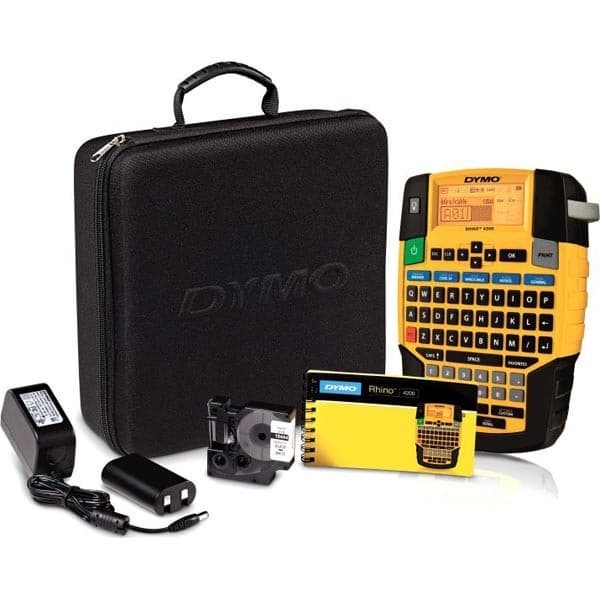 Dymo Rhino 4200 -märkningsskrivare, väska inkluderad Svart, Gul