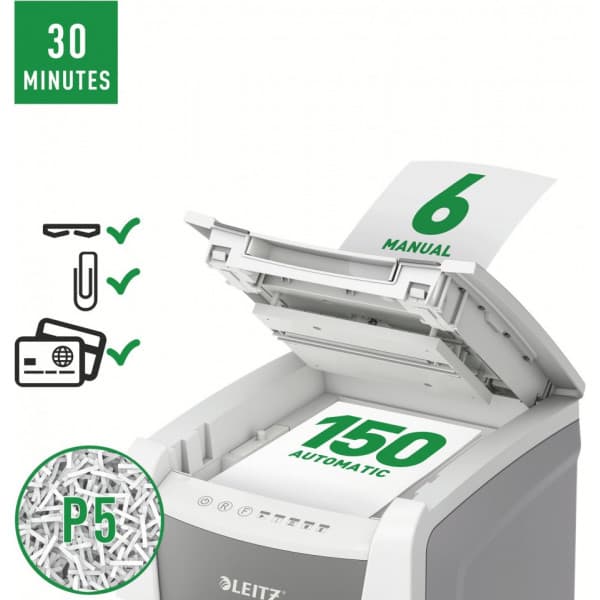Leitz IQ Office 150 -automaattinen paperisilppuri, P5
