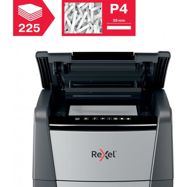 Rexel Optimum 225X automatisk papirkværn, P4