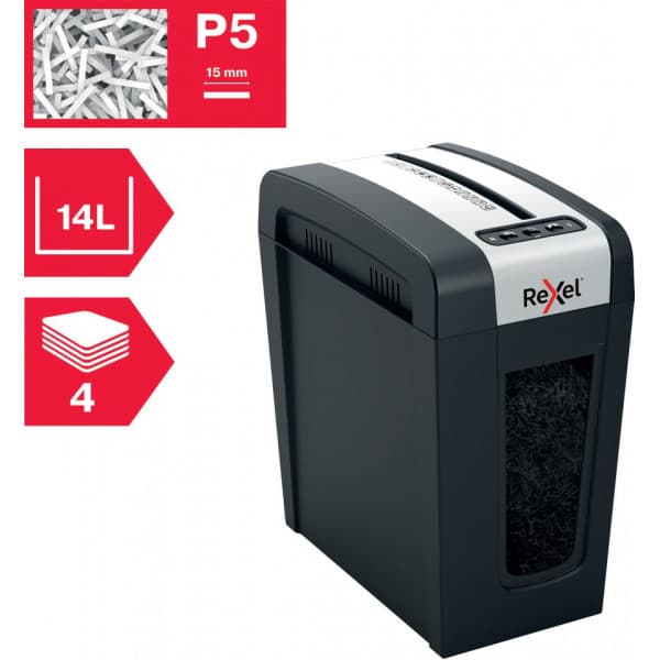 Rexel Secure Slimline MC4 -pappersstrimlare, P5