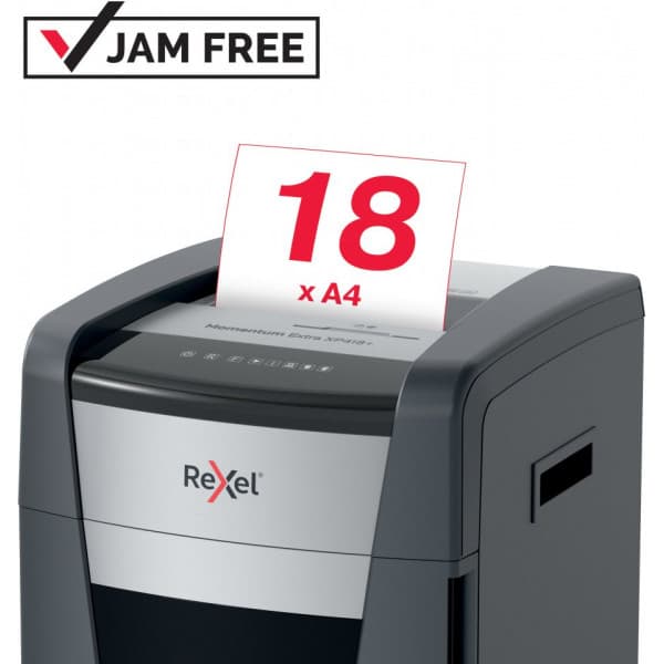 Rexel Momentum Extra XP418+ -pappersstrimlare, P4