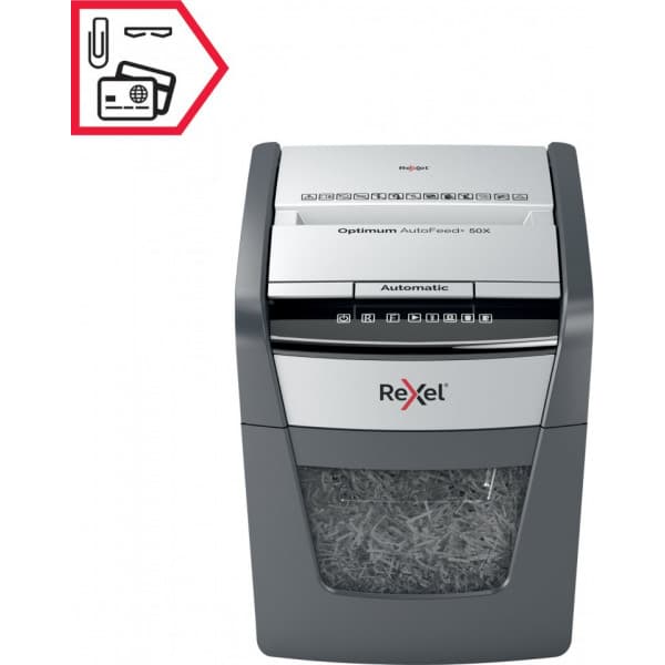 Rexel Optimum 50X automaattinen -paperisilppuri, P4