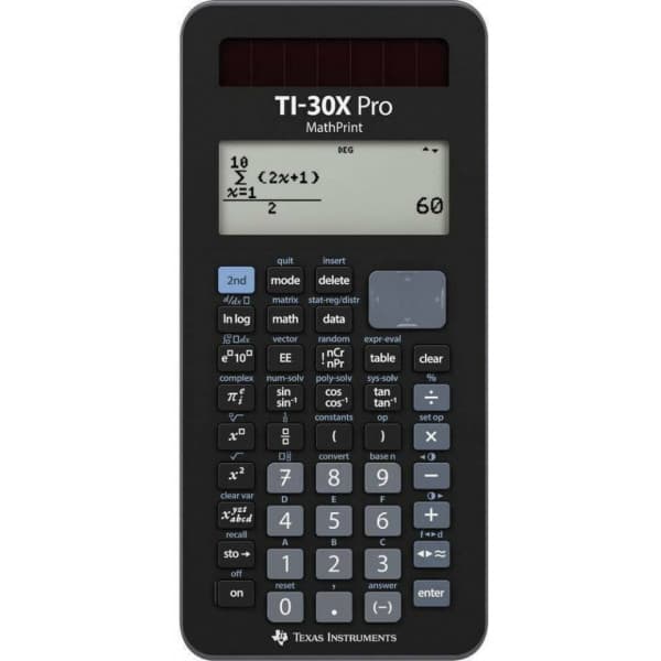 Texas Instruments TI-30X Pro MathPrint -funktionslommeregner Sort