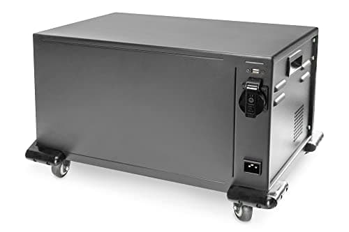 DIGITUS mobilt laddskåp, 16 laddstationer, 14", svart 384 x 550 x 375 mm, ellås, USB, fläkt, DN-45003, svart