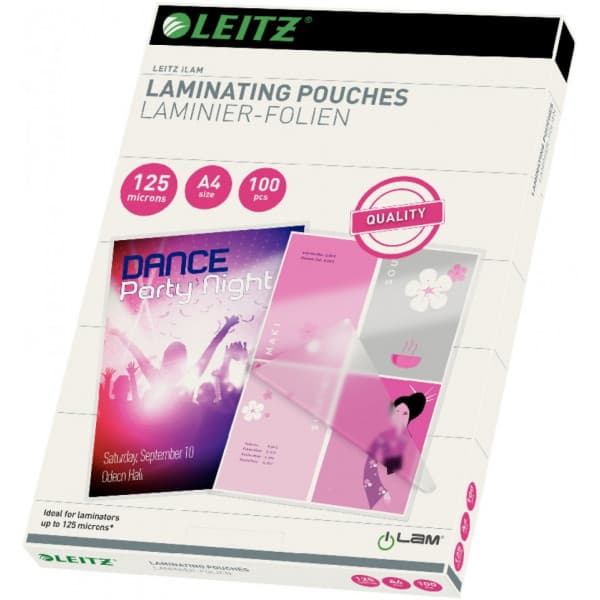 Leitz iLAM A4 -lamineringficka, blank, 125 mikron, 100st