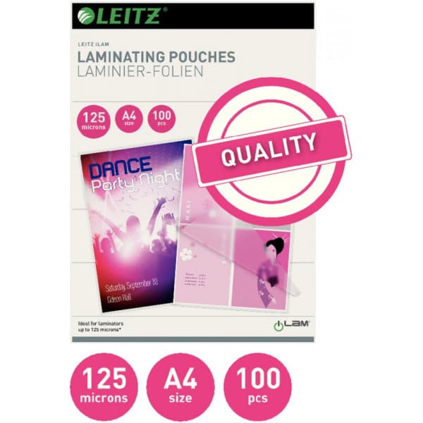 Leitz iLAM A4 -lamineringficka, blank, 125 mikron, 100st