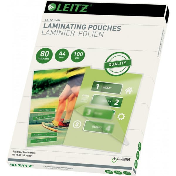 Leitz A4 80 mic -laminointitasku, 100 kpl