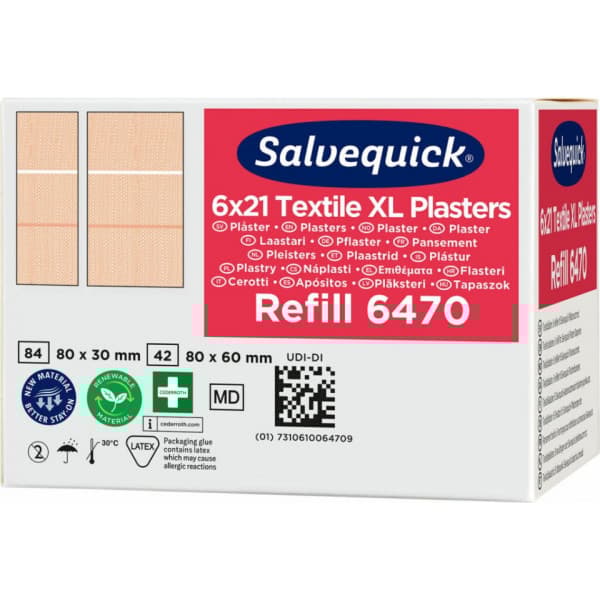 Salvequick -stor vävnadstuss, 6 x 21 st