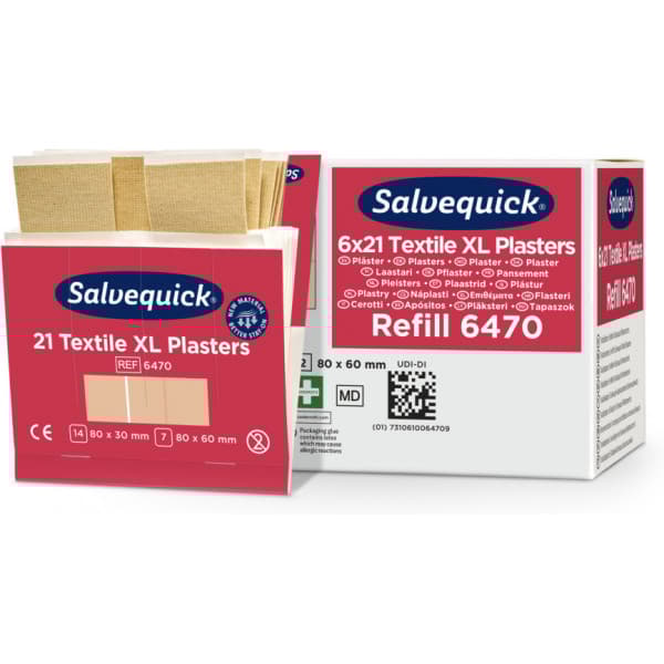 Salvequick -stor vävnadstuss, 6 x 21 st