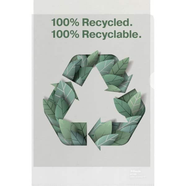 Esselte 100% återvunnen plastficka, A4, 100 mikron