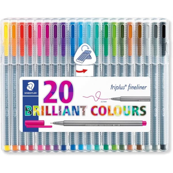 Staedtler Fineliner Triplus fiberspetspenna 0,3mm, 20 olika färger