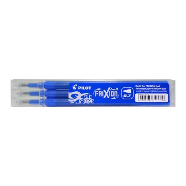 Pilot Frixion bläckpatron, blå, 0,7 mm, 3 st
