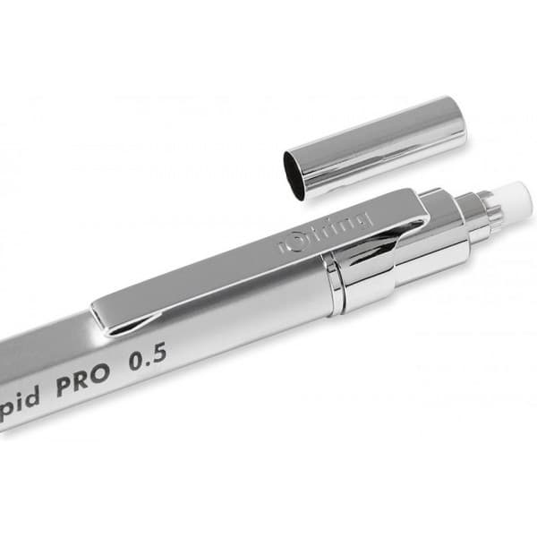 Rotring Rapid PRO Chrome Penna - mekanisk blyertspenna, 0,5 mm, silverfärgad kropp