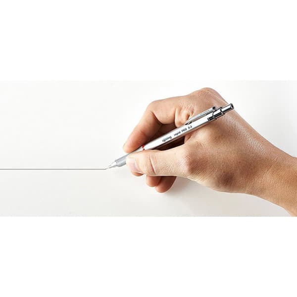 Rotring Rapid PRO Chrome Penna - mekanisk blyertspenna, 0,5 mm, silverfärgad kropp