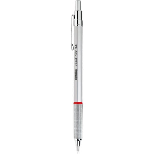 Rotring Rapid PRO Chrome Penna - mekanisk blyertspenna, 0,5 mm, silverfärgad kropp