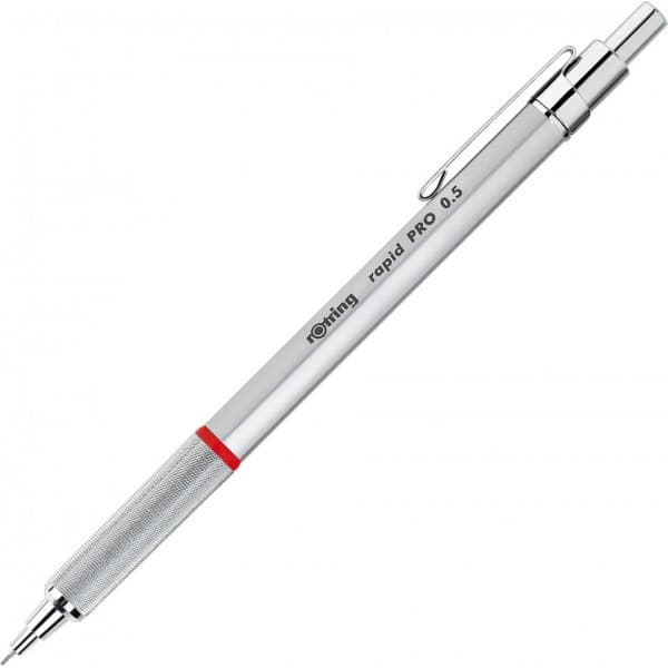 Rotring Rapid PRO Chrome Penna - mekanisk blyertspenna, 0,5 mm, silverfärgad kropp