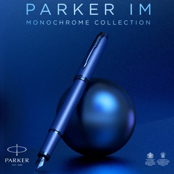 Parker IM Monochrome Blå - pennkniv, medium spets, blå bläck