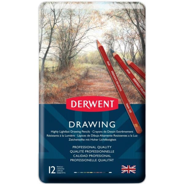 Derwent Drawing -ritpennsats, 12 pennor
