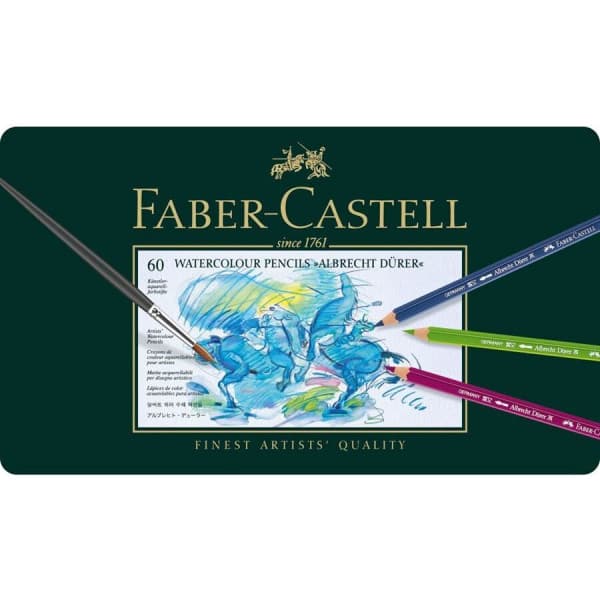 Faber-Castell Albrecht Dürer -akvarellikynät peltirasiassa, 60 väriä