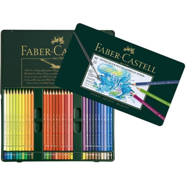 Faber-Castell Albrecht Dürer -akvarellikynät peltirasiassa, 60 väriä