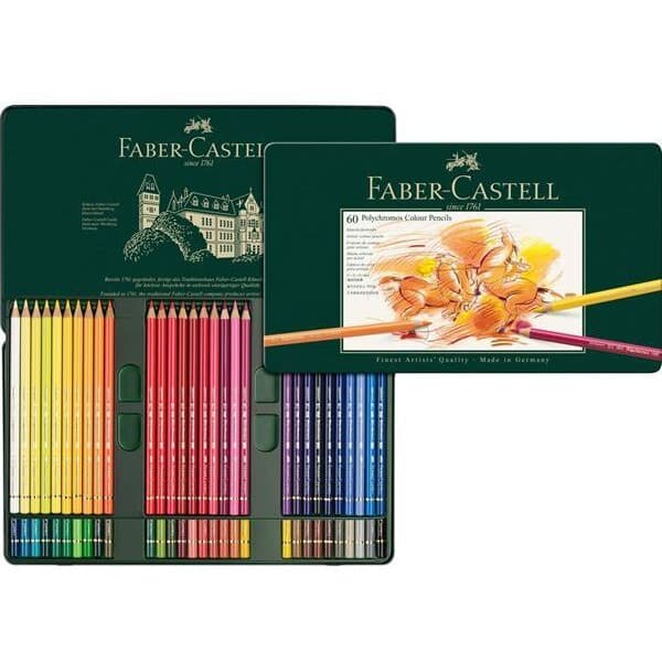 Faber-Castell Polychromos -värikynät peltirasiassa, 60 väriä
