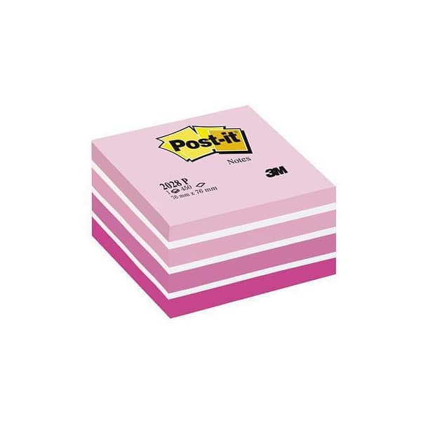 Post-it meddelandekub rosa pastellfärgnyanser 76 x 76 mm