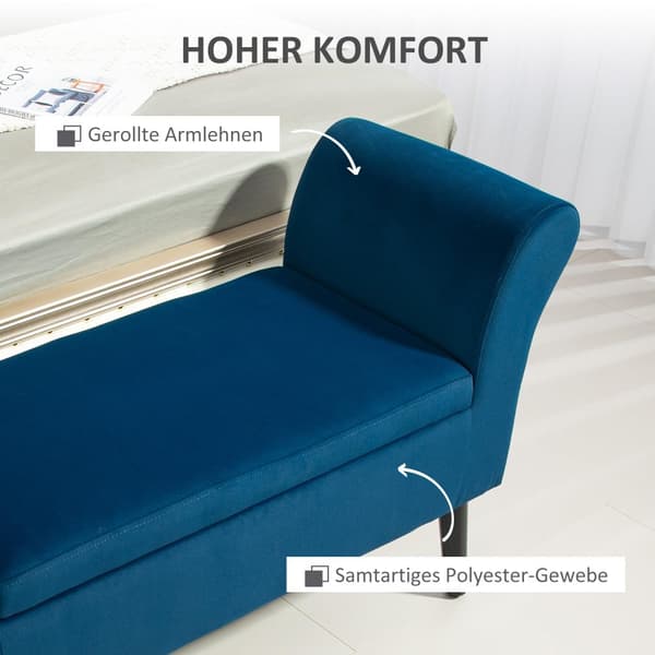 Istuinpenkki Polyester 111,5 cm Sininen