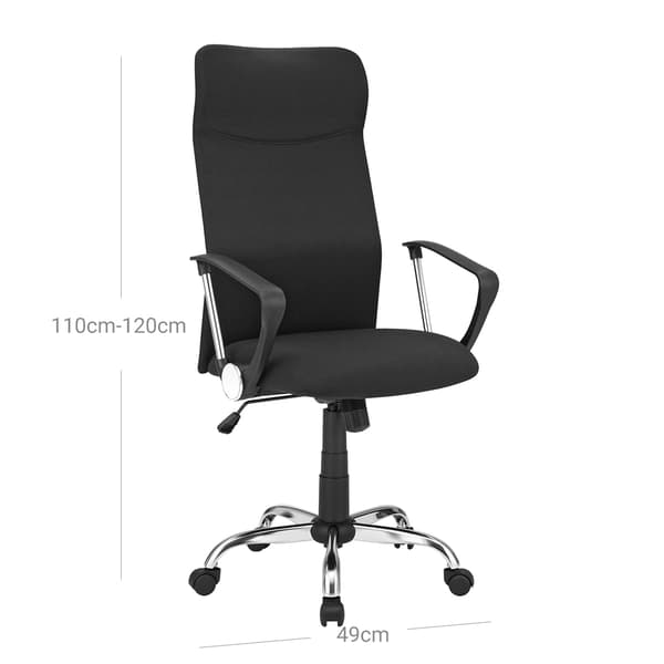 Ergonomisk Kontorstol med Hjul - Ryggstøtte og Justerbar Høyde, Grå